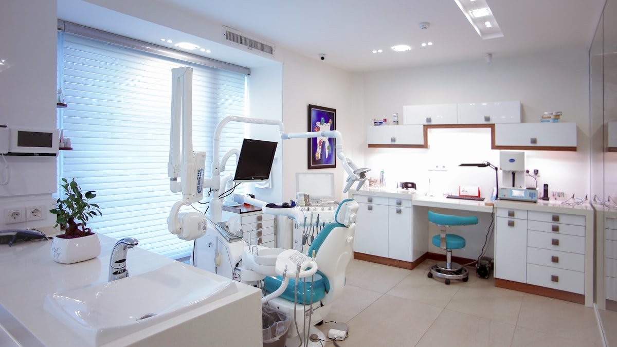Modern dental clinic chair and equipment